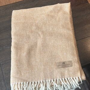 Tan Herringbone Throw Blanket
